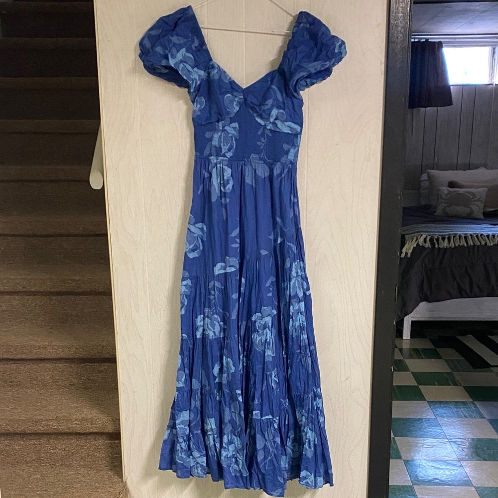 Free People Blue Floral Maxi Dress